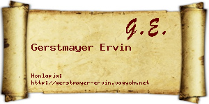 Gerstmayer Ervin névjegykártya